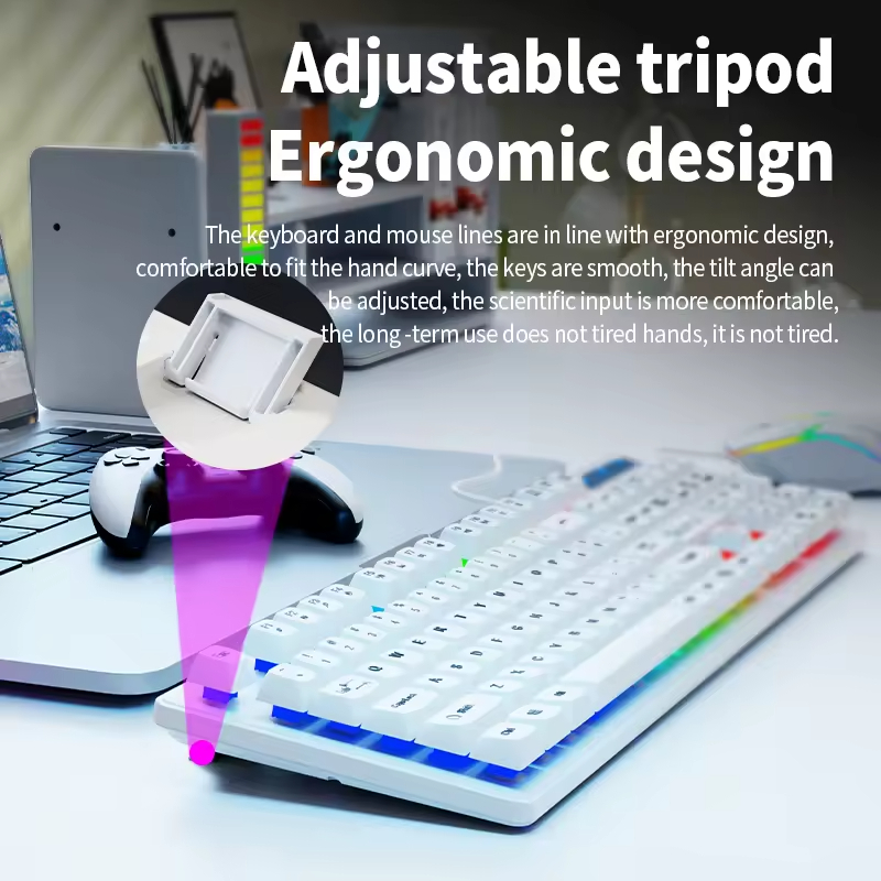 Km2025 Best-Selling Keyboard Wired Mouse Directly Connected Silicone Film